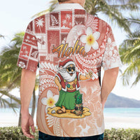 Hawaii Mele Kalikimaka Hawaiian Shirt Hula Santa Retro Style Red - Polynesian Pride