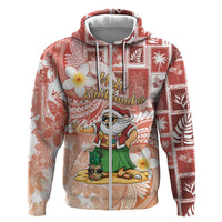 Hawaii Mele Kalikimaka Hoodie Hula Santa Retro Style Red - Polynesian Pride