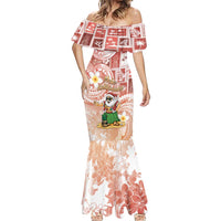 Hawaii Mele Kalikimaka Mermaid Dress Hula Santa Retro Style Red - Polynesian Pride