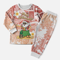 Hawaii Mele Kalikimaka Christmas Pajama Set Hula Santa Retro Style Red - Polynesian Pride