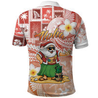 Hawaii Mele Kalikimaka Polo Shirt Hula Santa Retro Style Red - Polynesian Pride