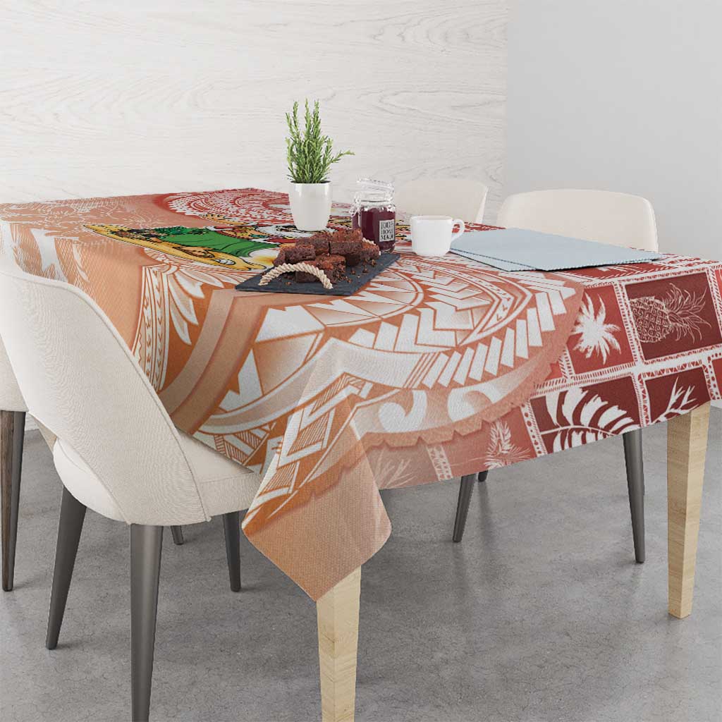 Hawaii Mele Kalikimaka Tablecloth Hula Santa Retro Style Red - Polynesian Pride