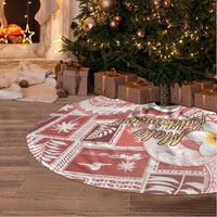 Hawaii Mele Kalikimaka Tree Skirt Hula Santa Retro Style Red - Polynesian Pride