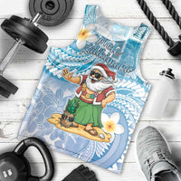 Hawaii Mele Kalikimaka Men Tank Top Hula Santa Retro Style Blue - Polynesian Pride
