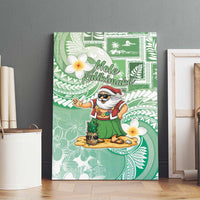 Hawaii Mele Kalikimaka Canvas Wall Art Hula Santa Retro Style Green - Polynesian Pride