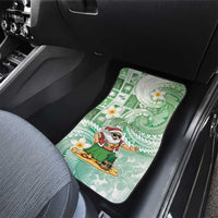 Hawaii Mele Kalikimaka Car Mats Hula Santa Retro Style Green - Polynesian Pride