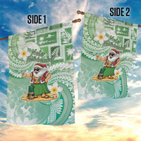 Hawaii Mele Kalikimaka Garden Flag Hula Santa Retro Style Green - Polynesian Pride