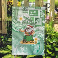 Hawaii Mele Kalikimaka Garden Flag Hula Santa Retro Style Green - Polynesian Pride
