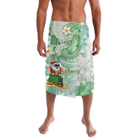 Hawaii Mele Kalikimaka Lavalava Hula Santa Retro Style Green - Polynesian Pride