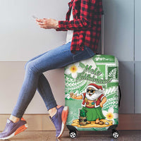Hawaii Mele Kalikimaka Luggage Cover Hula Santa Retro Style Green - Polynesian Pride