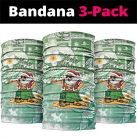 Hawaii Mele Kalikimaka Neck Gaiter Hula Santa Retro Style Green - Polynesian Pride