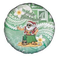 Hawaii Mele Kalikimaka Spare Tire Cover Hula Santa Retro Style Green - Polynesian Pride