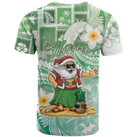 Hawaii Mele Kalikimaka T Shirt Hula Santa Retro Style Green - Polynesian Pride