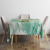 Hawaii Mele Kalikimaka Tablecloth Hula Santa Retro Style Green - Polynesian Pride