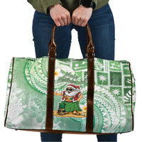 Hawaii Mele Kalikimaka Travel Bag Hula Santa Retro Style Green - Polynesian Pride