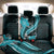 Aqua Polynesian Pattern With Tropical Flowers Back Car Seat Cover LT05 - Polynesian Pride