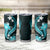 Aqua Polynesian Pattern With Tropical Flowers Tumbler Cup