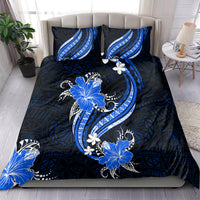 Blue Polynesian Pattern With Tropical Flowers Bedding Set LT05 - Polynesian Pride