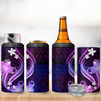 Galaxy Polynesian Pattern With Tropical Flowers 4 in 1 Can Cooler Tumbler