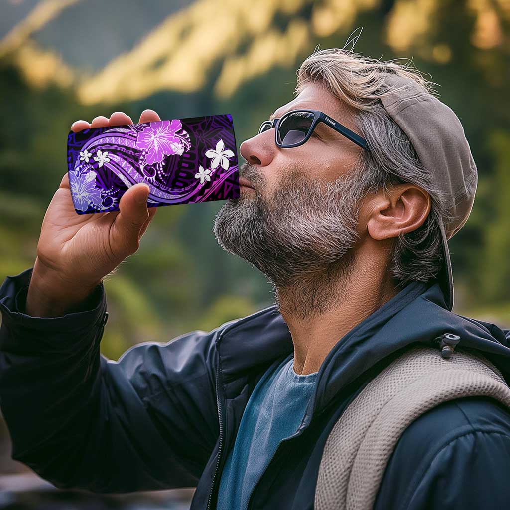 Galaxy Polynesian Pattern With Tropical Flowers 4 in 1 Can Cooler Tumbler