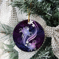 Galaxy Polynesian Pattern With Tropical Flowers Ceramic Ornament LT05 - Polynesian Pride