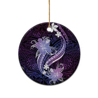 Galaxy Polynesian Pattern With Tropical Flowers Ceramic Ornament LT05 - Polynesian Pride