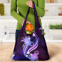 Galaxy Polynesian Pattern With Tropical Flowers Grocery Bag LT05 - Polynesian Pride