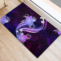 Galaxy Polynesian Pattern With Tropical Flowers Rubber Doormat LT05 - Polynesian Pride