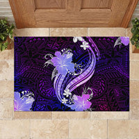 Galaxy Polynesian Pattern With Tropical Flowers Rubber Doormat LT05 - Polynesian Pride