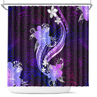 Galaxy Polynesian Pattern With Tropical Flowers Shower Curtain LT05 Galaxy - Polynesian Pride