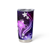 Galaxy Polynesian Pattern With Tropical Flowers Tumbler Cup