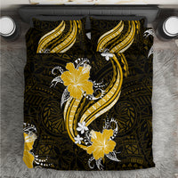 Gold Polynesian Pattern With Tropical Flowers Bedding Set LT05 Gold - Polynesian Pride