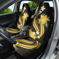 Gold Polynesian Pattern With Tropical Flowers Car Seat Cover LT05 - Polynesian Pride