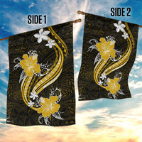 Gold Polynesian Pattern With Tropical Flowers Garden Flag LT05 - Polynesian Pride