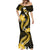 Gold Polynesian Pattern With Tropical Flowers Mermaid Dress LT05 - Polynesian Pride