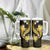 Gold Polynesian Pattern With Tropical Flowers Tumbler With Handle