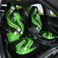 Green Polynesian Pattern With Tropical Flowers Car Seat Cover LT05 One Size Green - Polynesian Pride