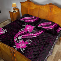 Pink Polynesian Pattern With Tropical Flowers Quilt Bed Set LT05 - Polynesian Pride