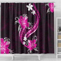 Pink Polynesian Pattern With Tropical Flowers Shower Curtain LT05 - Polynesian Pride