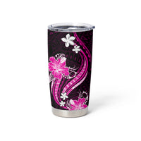 Pink Polynesian Pattern With Tropical Flowers Tumbler Cup