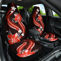 Red Polynesian Pattern With Tropical Flowers Car Seat Cover LT05 One Size Red - Polynesian Pride