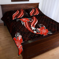 Red Polynesian Pattern With Tropical Flowers Quilt Bed Set LT05 - Polynesian Pride