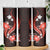 Red Polynesian Pattern With Tropical Flowers Skinny Tumbler