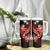 Red Polynesian Pattern With Tropical Flowers Tumbler With Handle