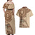 Samoa Siapo Pattern Simple Style Couples Matching Off Shoulder Maxi Dress and Hawaiian Shirt LT05 - Polynesian Pride