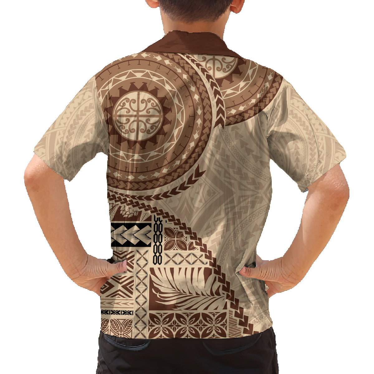 Samoa Siapo Pattern Simple Style Family Matching Summer Maxi Dress and Hawaiian Shirt LT05 - Polynesian Pride