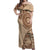 Samoa Siapo Pattern Simple Style Off Shoulder Maxi Dress LT05 Women Brown - Polynesian Pride