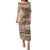 Samoa Siapo Pattern Simple Style Puletasi LT05 Long Dress Brown - Polynesian Pride