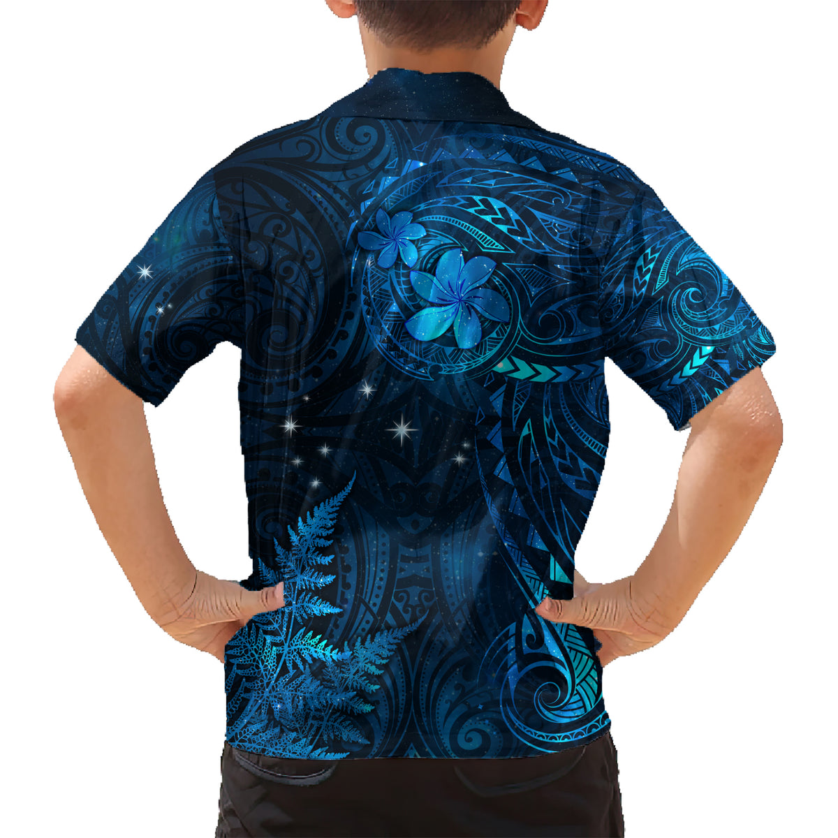New Zealand Matariki Family Matching Short Sleeve Bodycon Dress and Hawaiian Shirt Maori New Year LT05 - Polynesian Pride