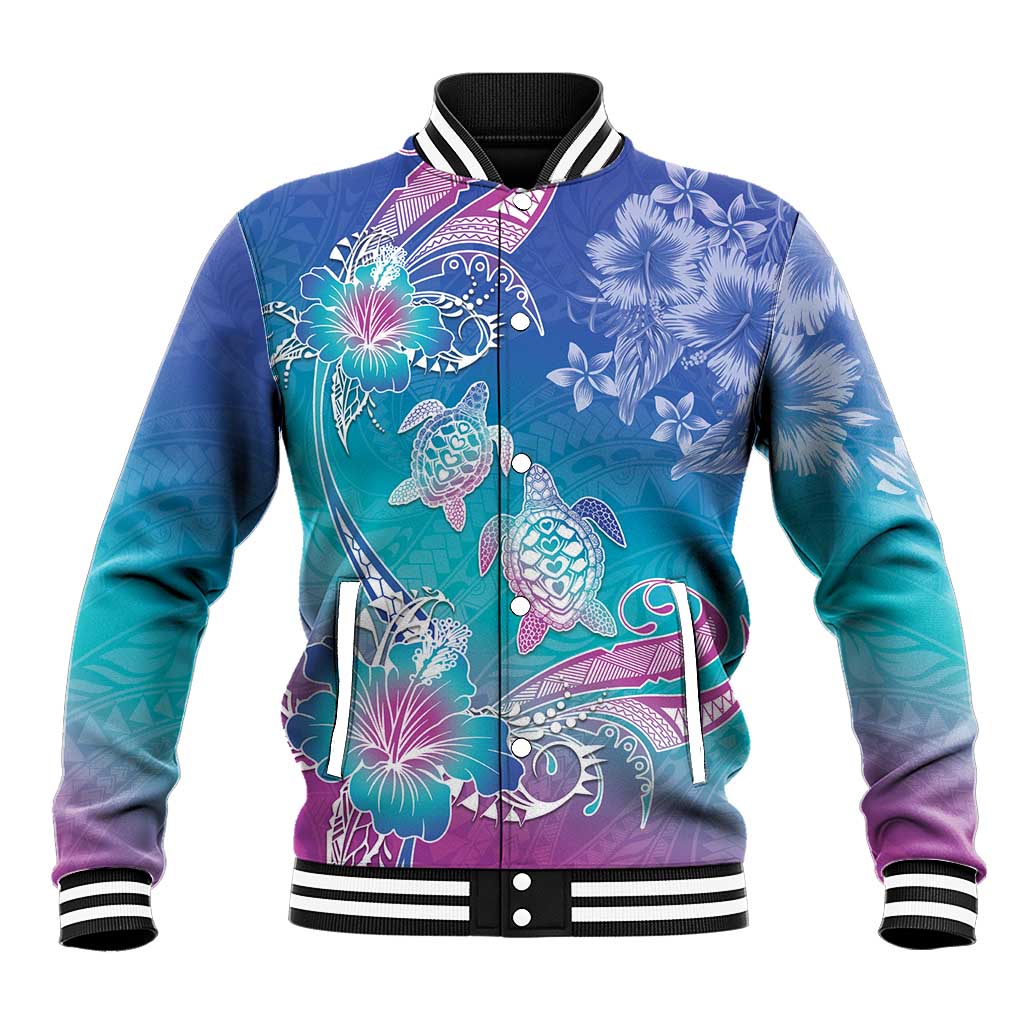Polynesia Sea Turtle Couple Baseball Jacket Love Is Life